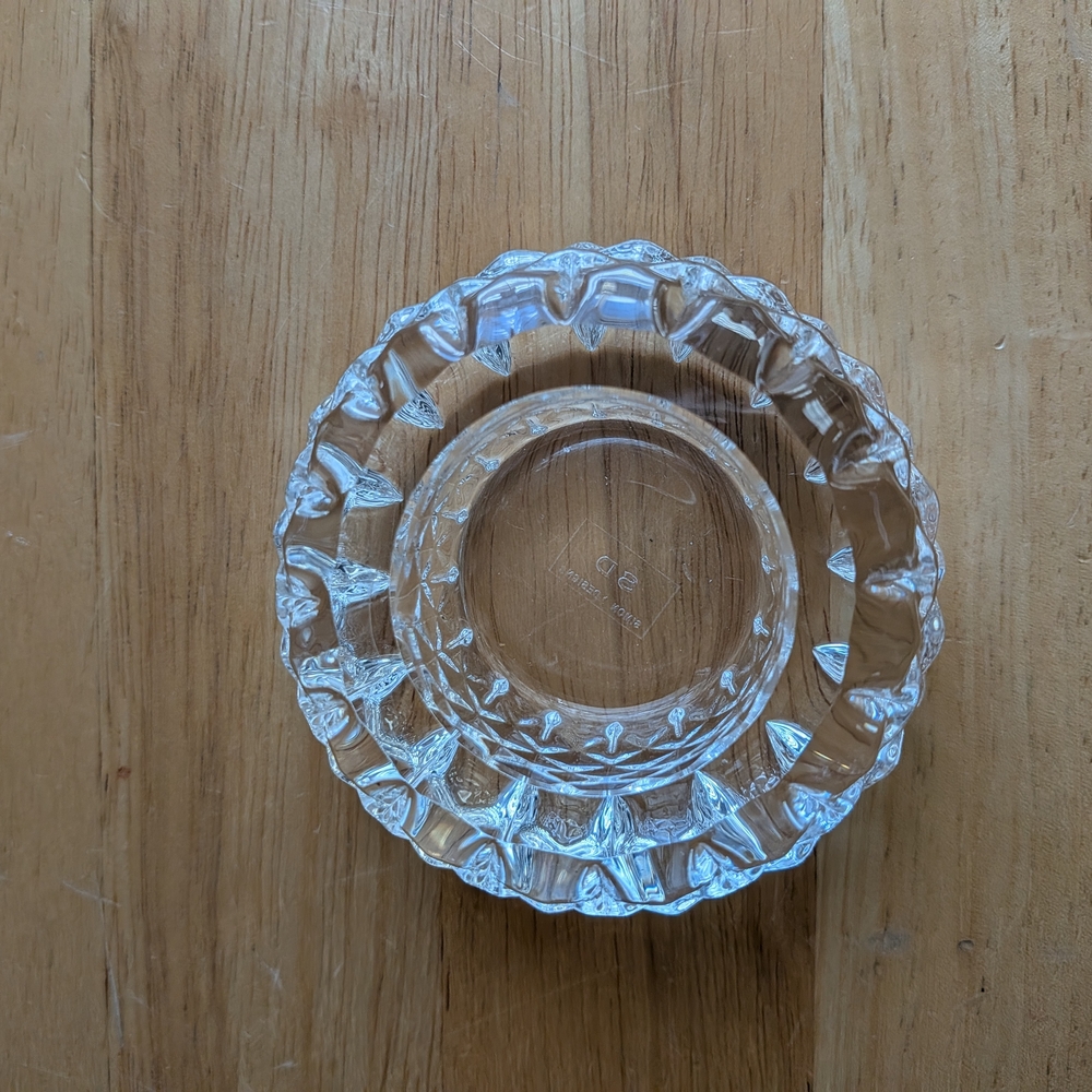 Simon Design Elegant Clear Glass Candle Holder